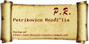 Petrikovics Rozália névjegykártya