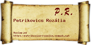Petrikovics Rozália névjegykártya