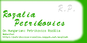 rozalia petrikovics business card
